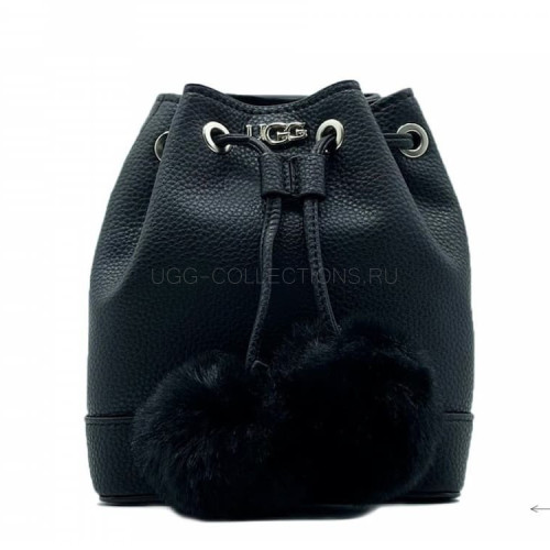 Aaliyah Bucket Crossbody Pom Black
