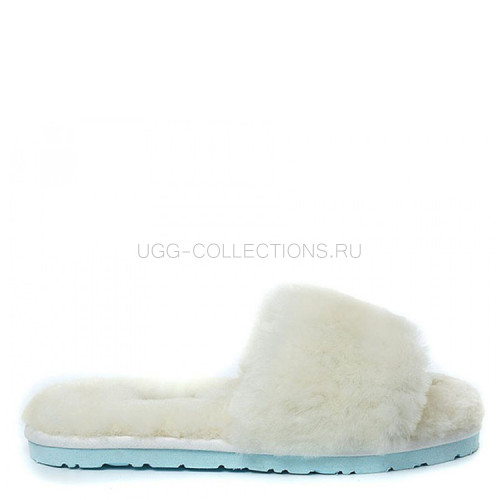 Fluff Slide Slippers White