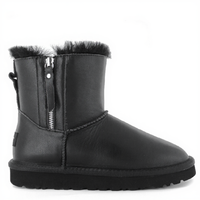 Men's Classic Mini Double Zip Metallic Black